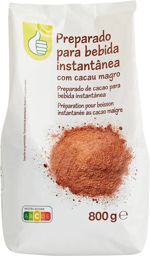 Preparado para bebida instantânea com cacau magro
