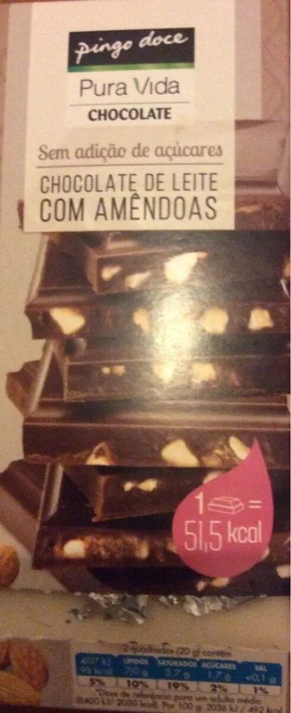 Chocolate Chocolate de Leite com Amêndoas