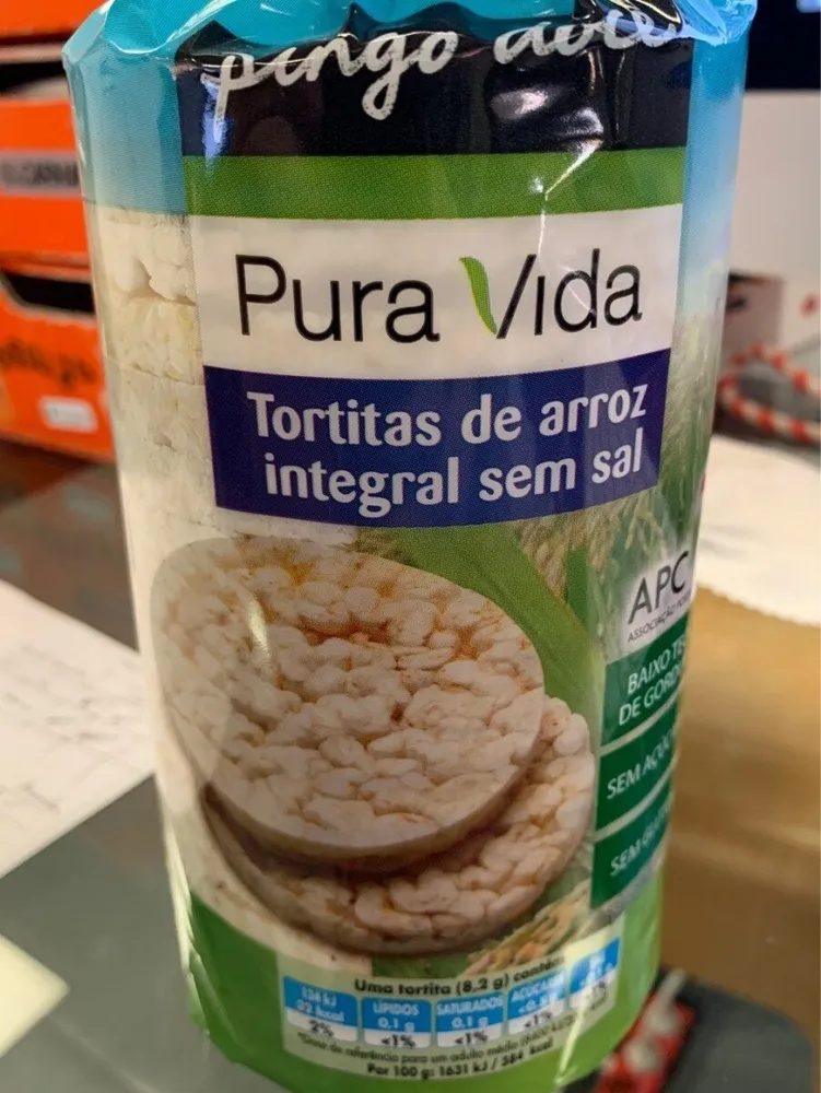 Tortitas de arroz integral sem sal