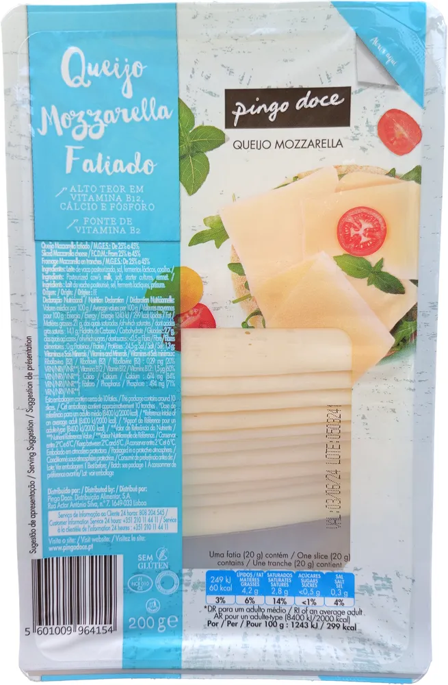 Queijo Mozzarella Fatiado