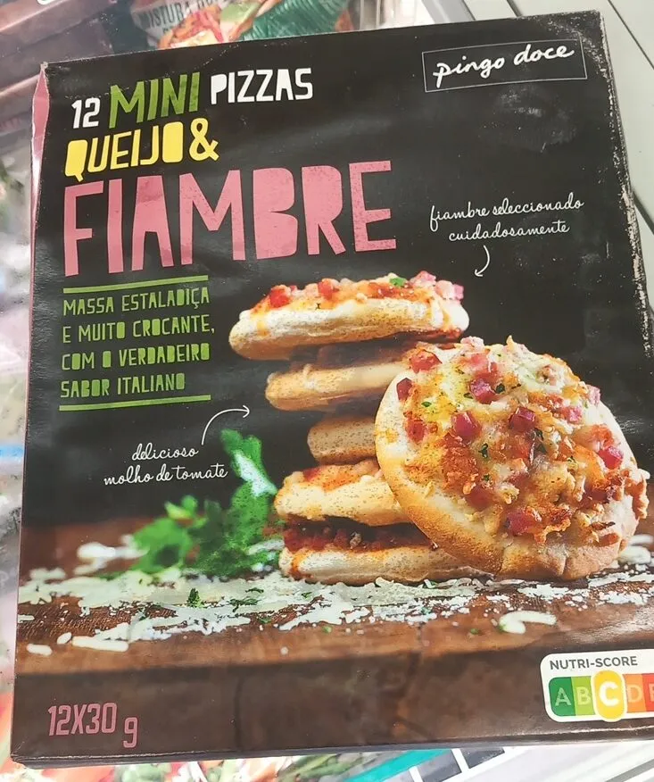 12 Mini Pizzas Queijo e Fiambre