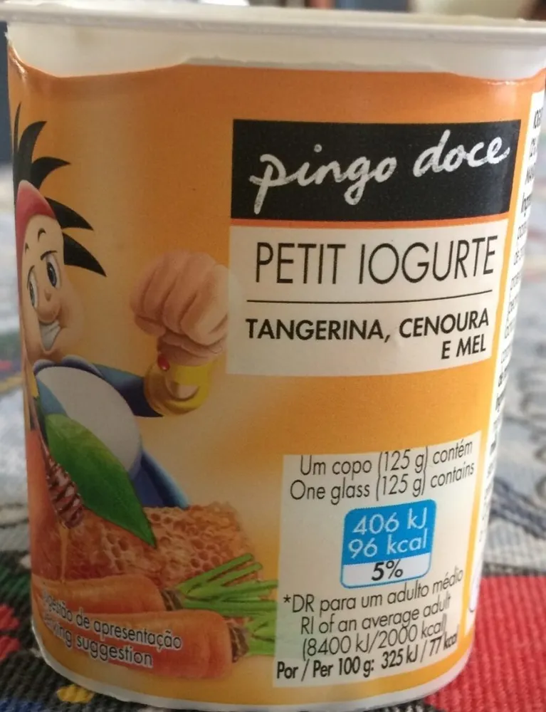 Petit Iogurte Tangerina, Cenoura e Mel
