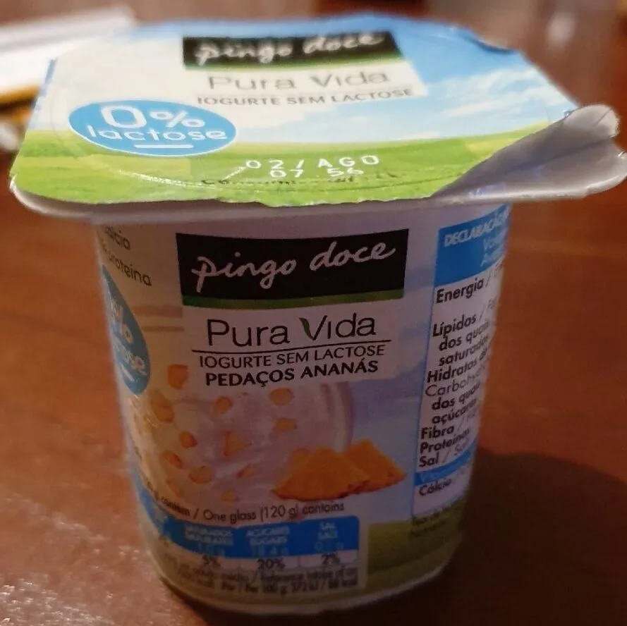 Iogurte sem Lactose Pedaços Ananás