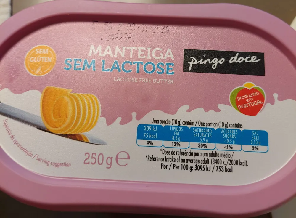 Manteiga sem Lactose