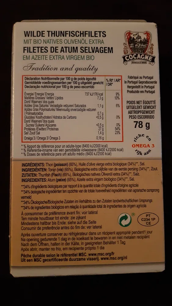Filets de thon sauvage