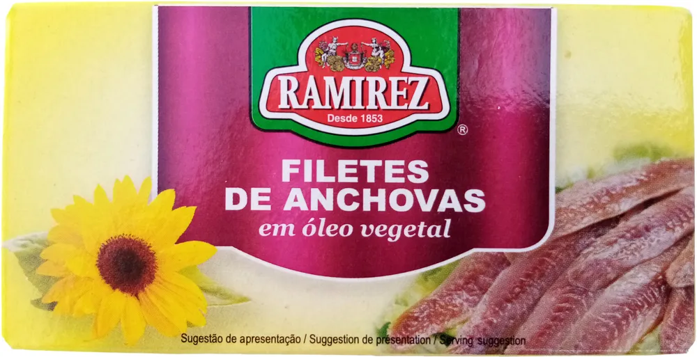 Filetes de Anchovas em óleo vegetal
