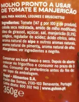 Pronto a Usar Molho Tomate e Manjericão