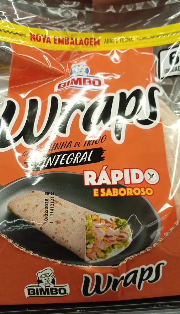 Wraps de trigo integrais Rolls bimbo