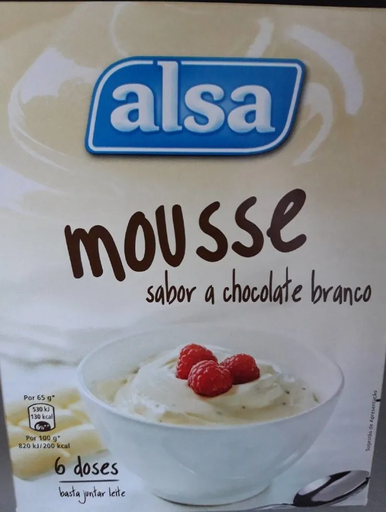 Mousse Chocolate Branco Alsa