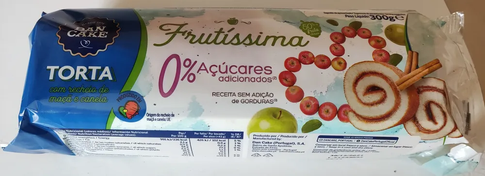 Torta com recheio de maçã e canela Frutíssima