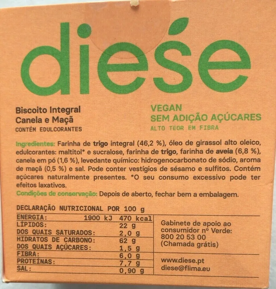 Vegan sem adição açúcares