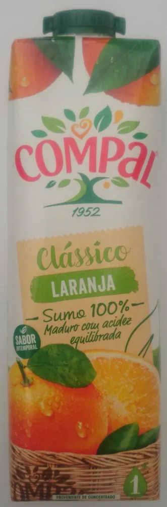 Sumo Compal Laranja 100% Fruta 1 L