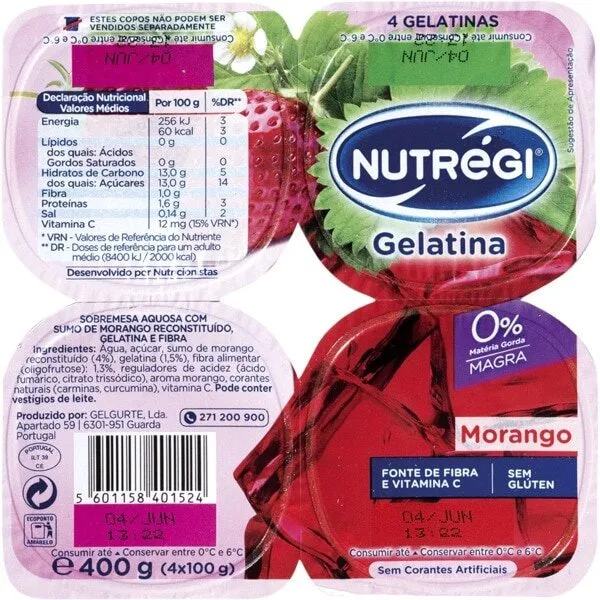 Gelatina sabor morango