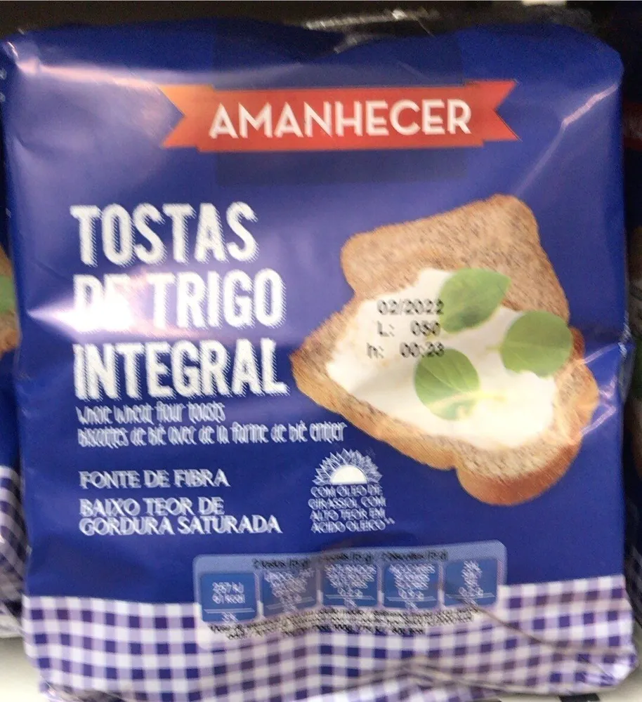 Tostas de trigo integral