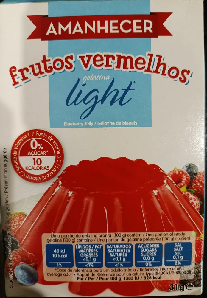 Gelatina Light Frutos Vermelhos