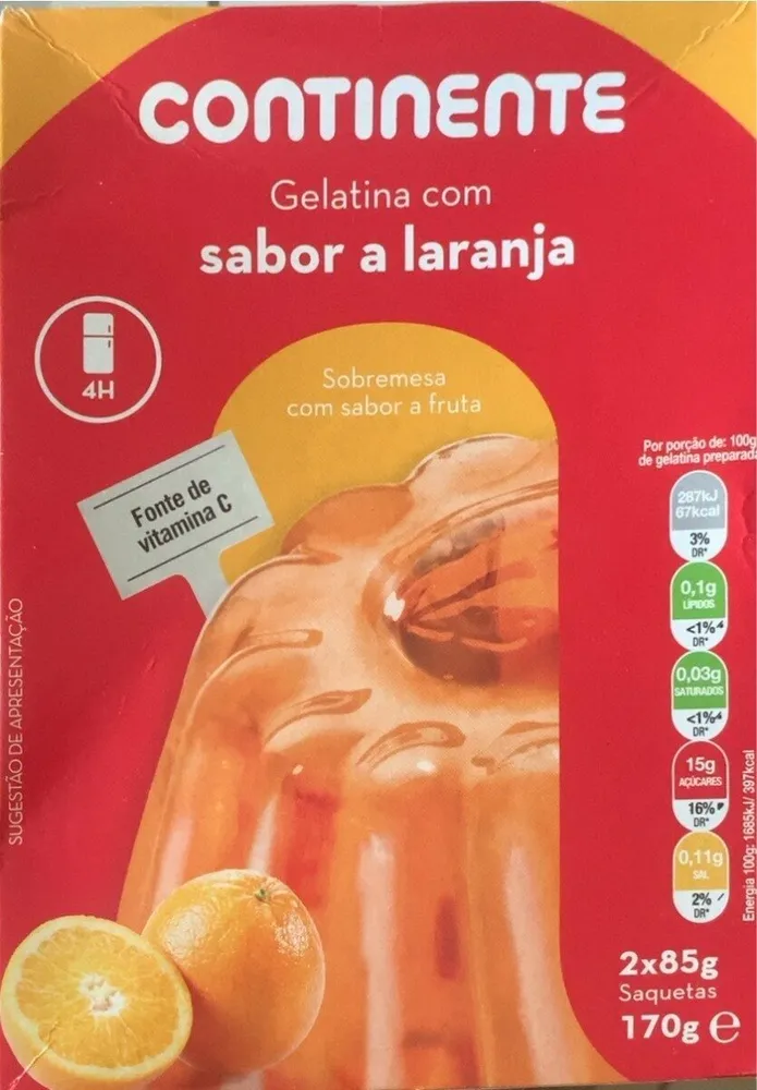 Gelatina com sabor a laranja