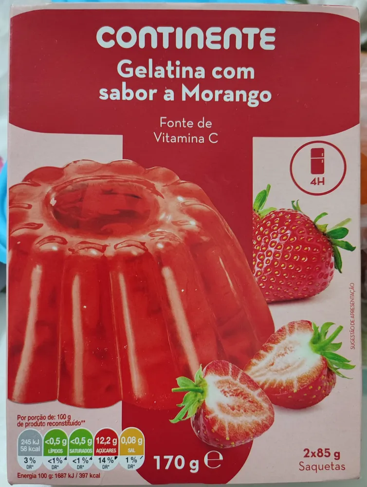 Gelatina com sabor a Morango