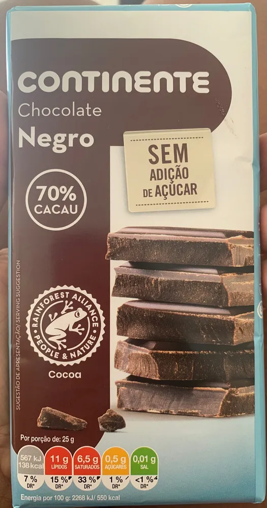 Chocolate Negro 70% Cacau