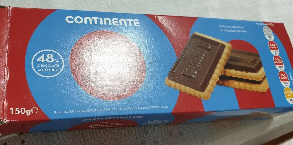 Bolacha Coberta com Chocolate de Leite