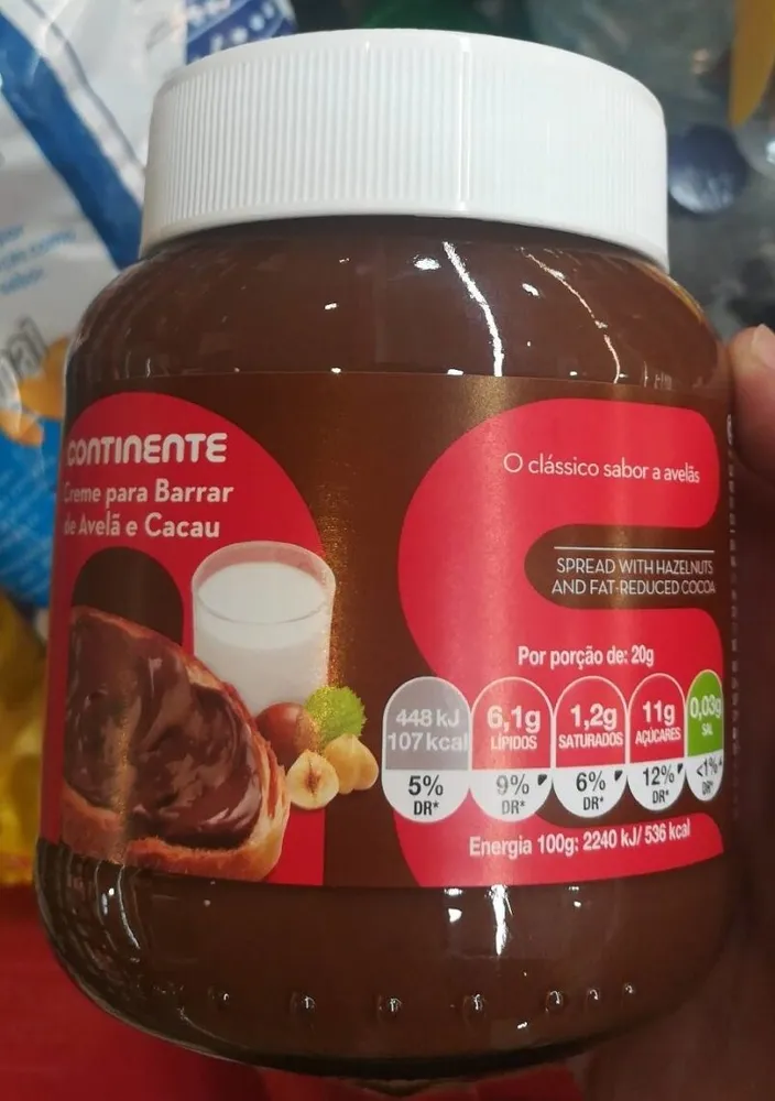 Creme para Barrar de Avelã e Cacau