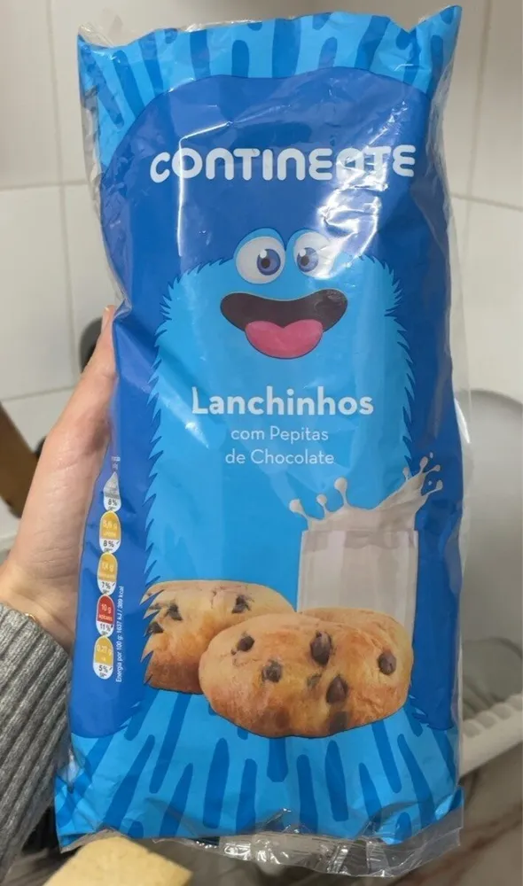 Lanchinhos com pepitas de chocolate