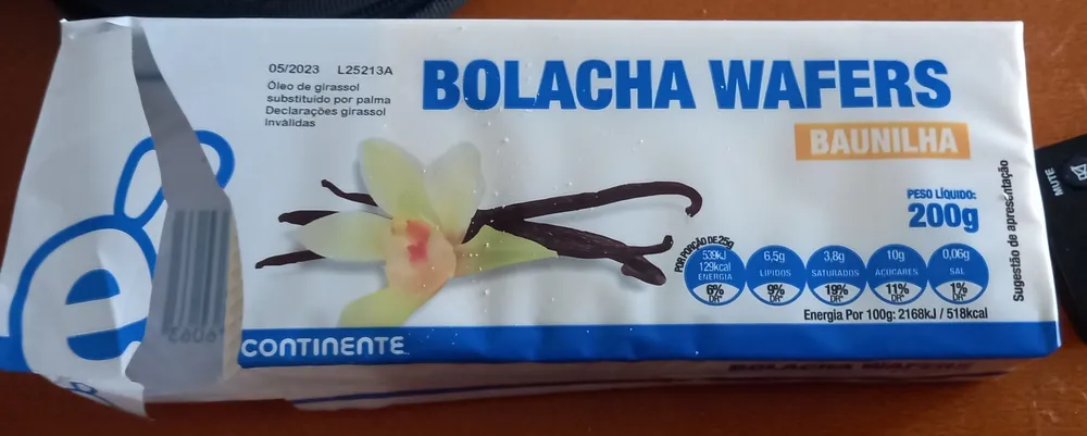 Bolacha Wafers Baunilha