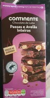 Chocolate de Leite Passas e Avelãs Inteiras