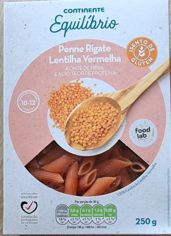 Penne Rigate Lentilha Vermelha