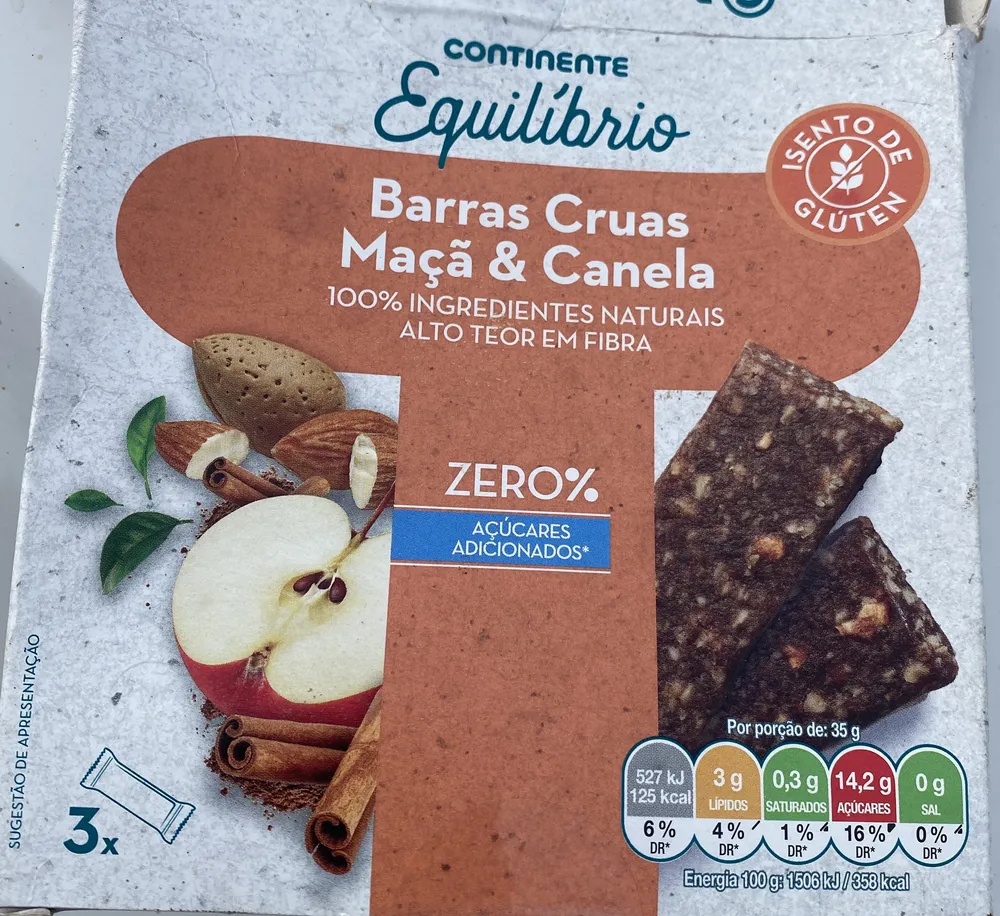 Barras Cruas Maçã & Canela