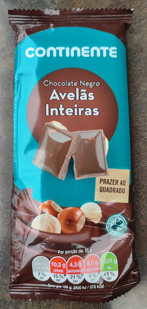 Chocolate Negro Avelãs Inteiras