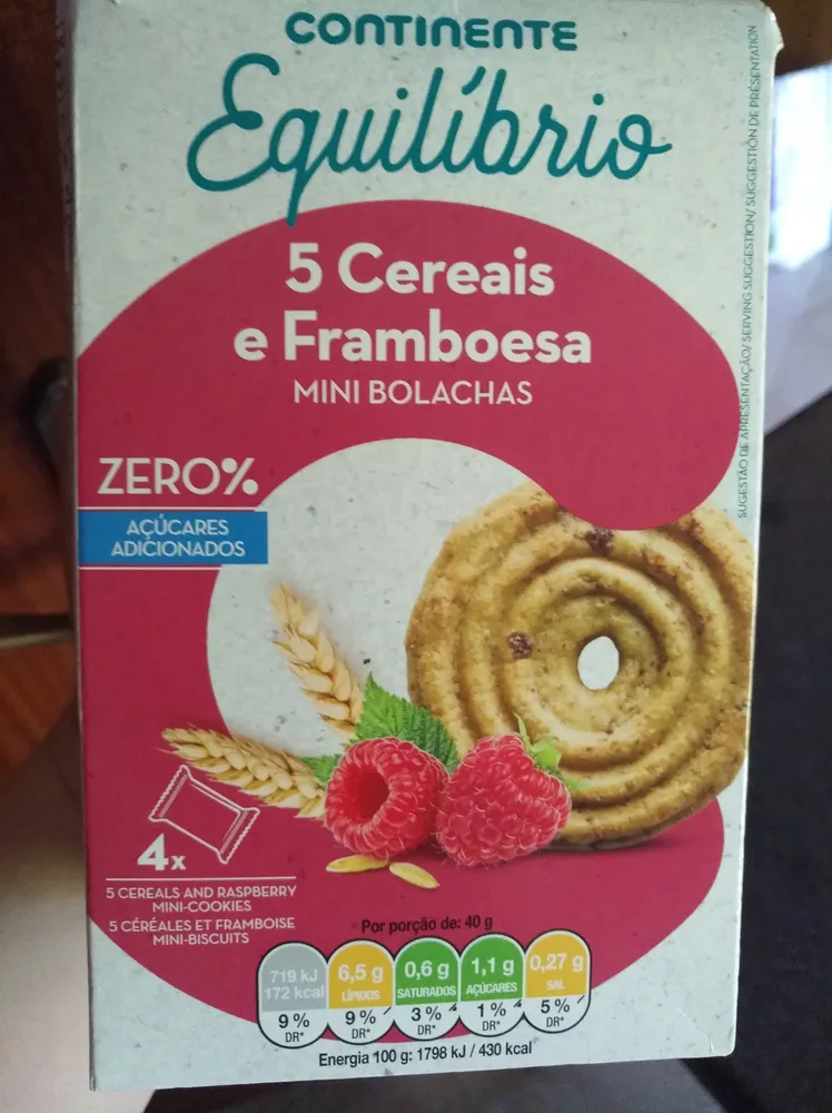 5 Cereais e Framboesa Mini Bolachas