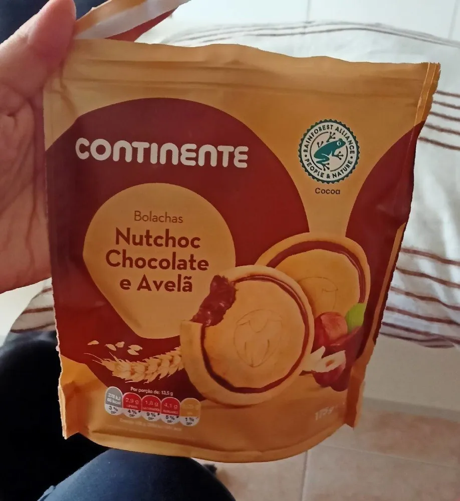 Bolachas Nutchoc Chocolate e Avelã