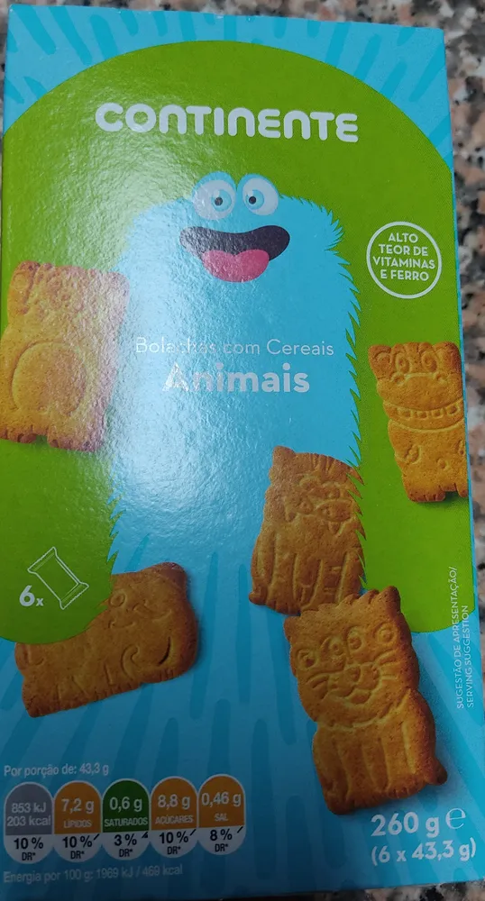 Bolachas com Cereais Animais