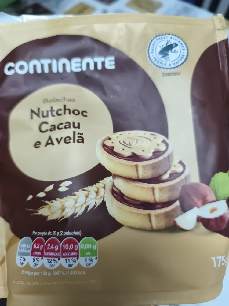 Bolachas Nutchoc Cacau e Avelã