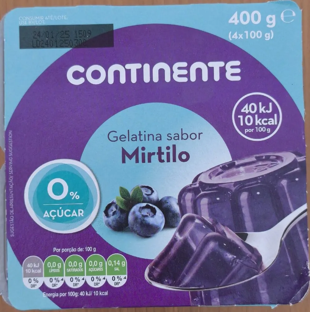 Gelatina Sabor Mirtilo