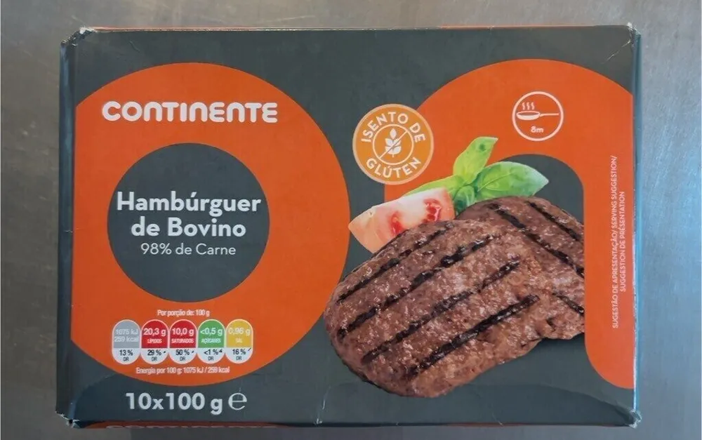 Hambúrguer de Bovino 98% de Carne