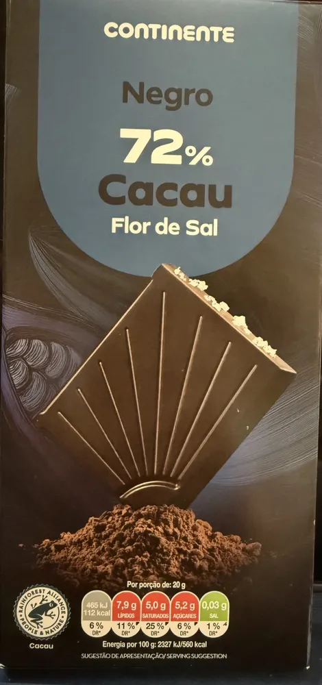 Chocolate Negro com flor de sal