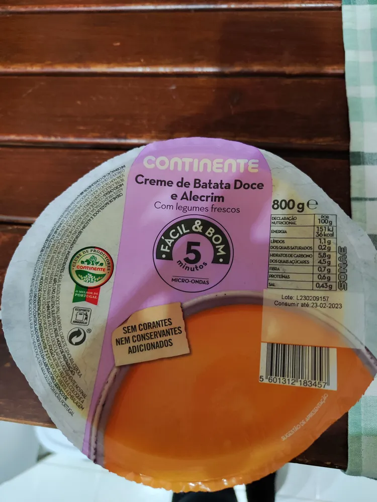 Creme de Batata doce e Alecrim