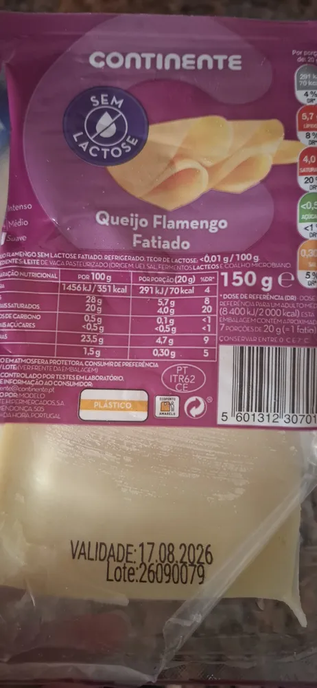 Queijo Flamengo Fatiado