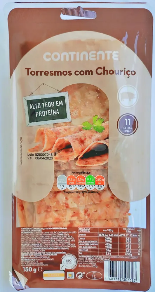 Torresmos com Chouriço Front