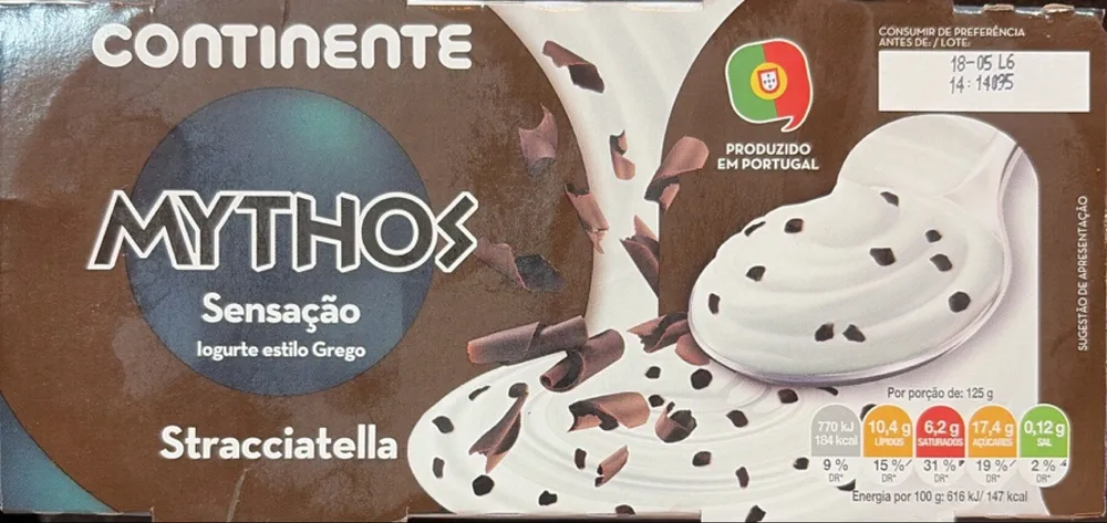 Mythos Sensação Iogurte estilo Grego Stracciatella