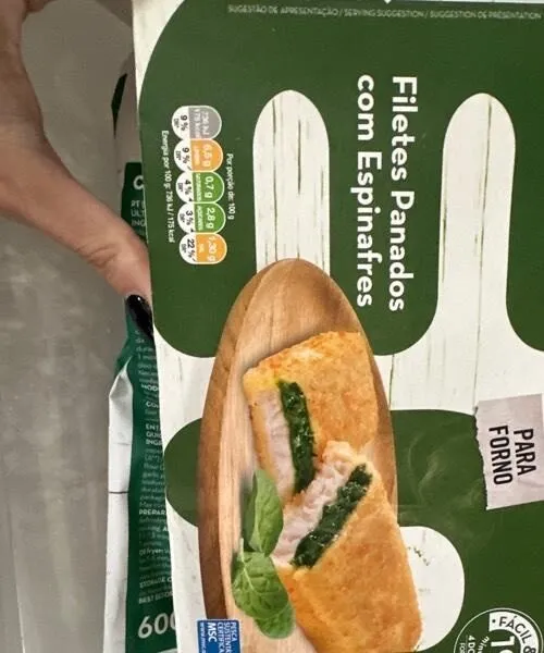 Filetes Panados com espinafres