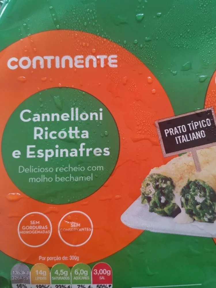 Cannelloni ricotta e espinafres
