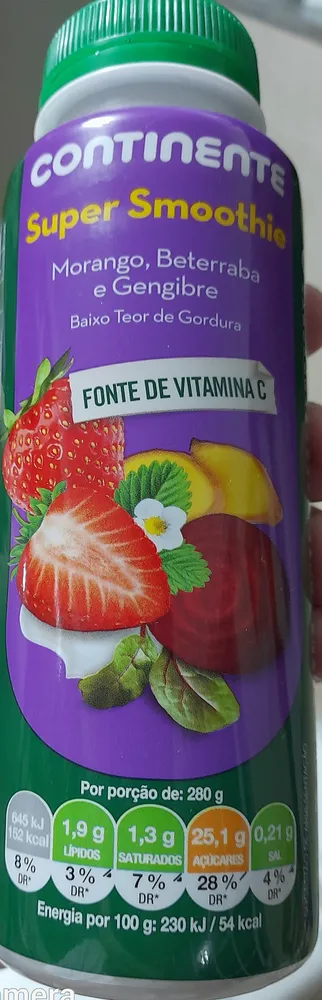 Super Smoothie Morango, Beterraba e Gengibre