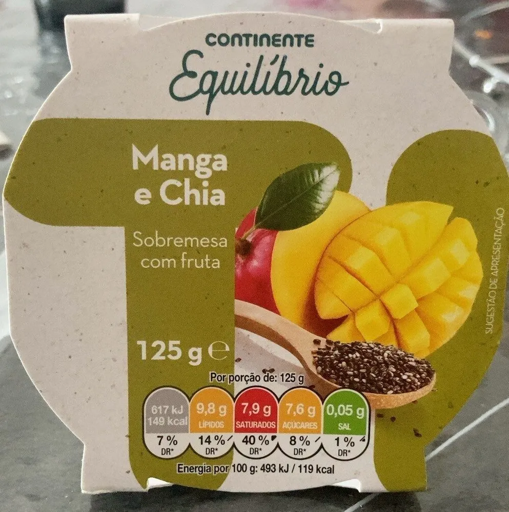 Sobremesa com fruta-Manga e Chia