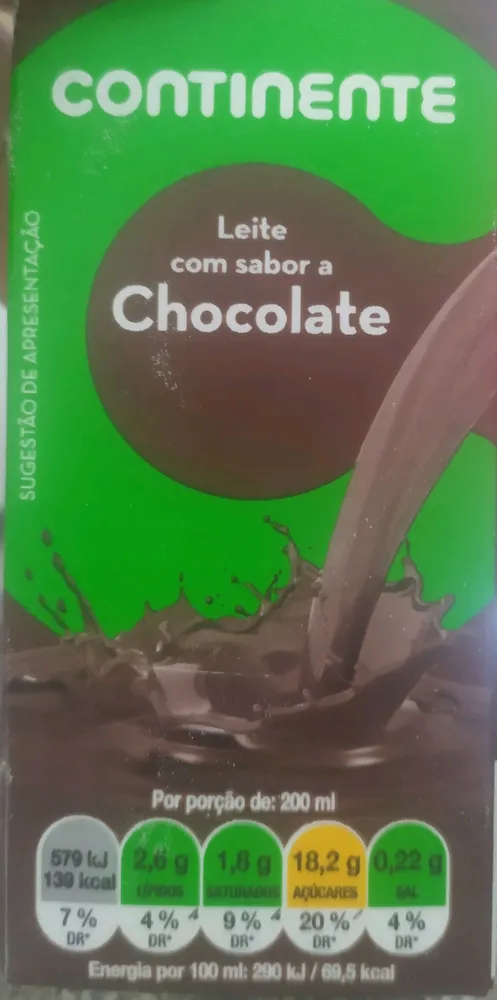 Leite com sabor a Chocolate