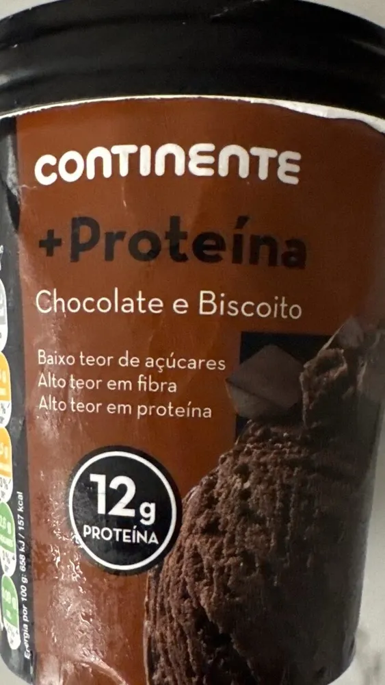 Gelado Proteico Chocolate e Biscoito