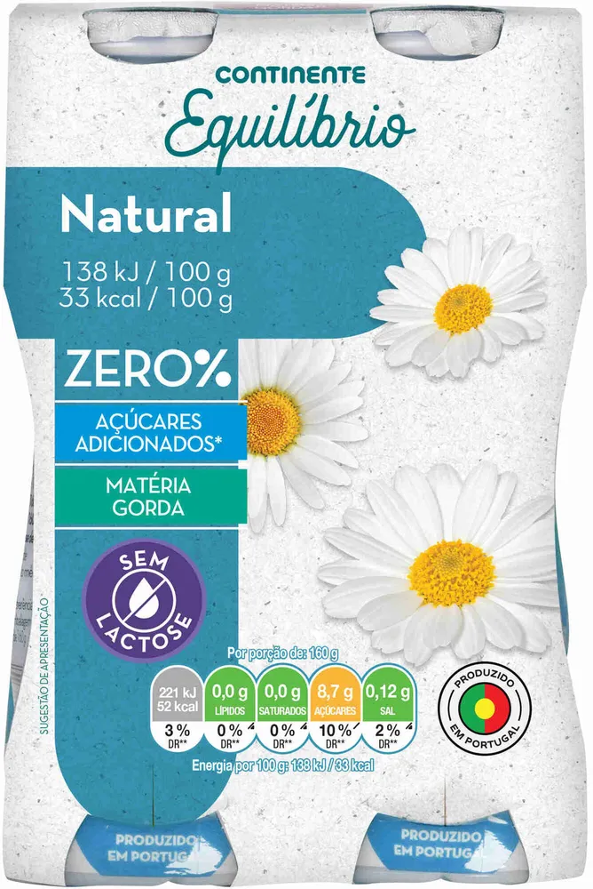 Iogurte Líquido Natural sem lactose