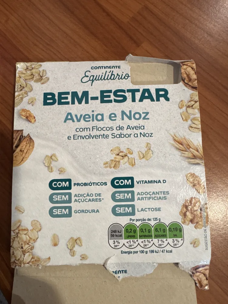 Bem-Estar Aveia e Noz com Flocos de Aveia e Envolvente Sabor a Noz
