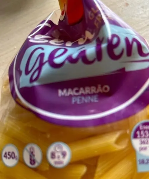 Sem glúten macarrão penne